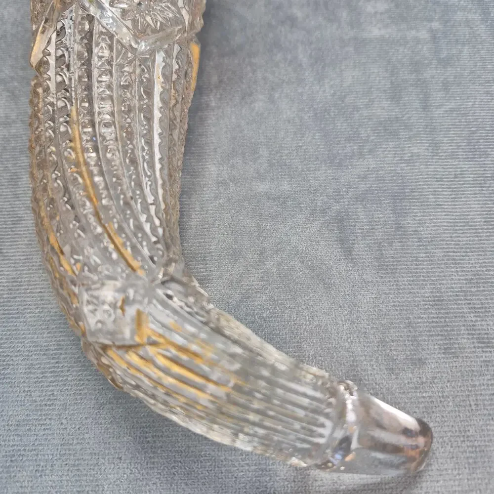 Vintage Pressed Glass Car Flask Vase Decanter 